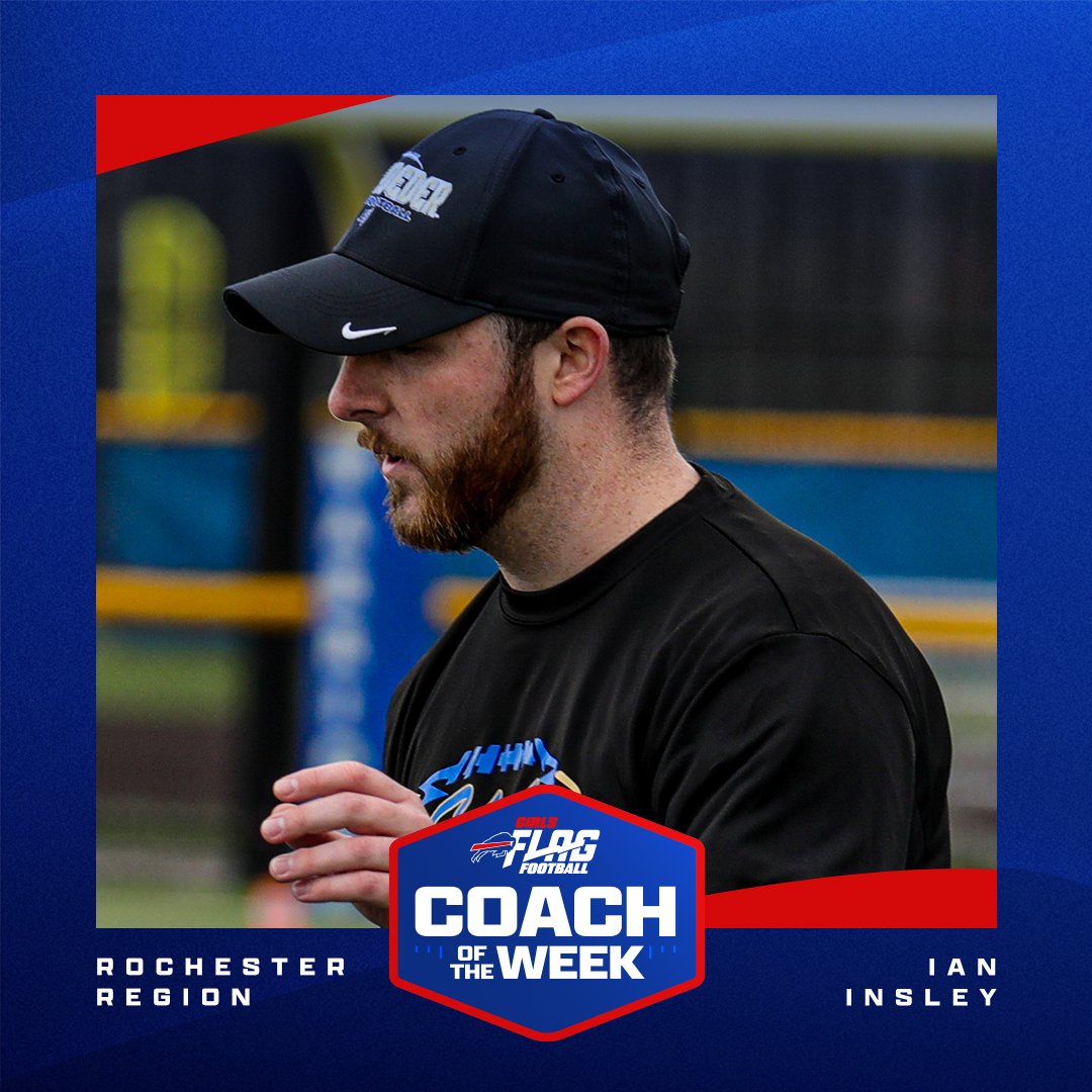 BuffaloBills's tweet photo. Driving the future of flag football. 

This week's Girls Flag Football Coaches of the Week are Ian Insley and Dan Hannon! 👏
