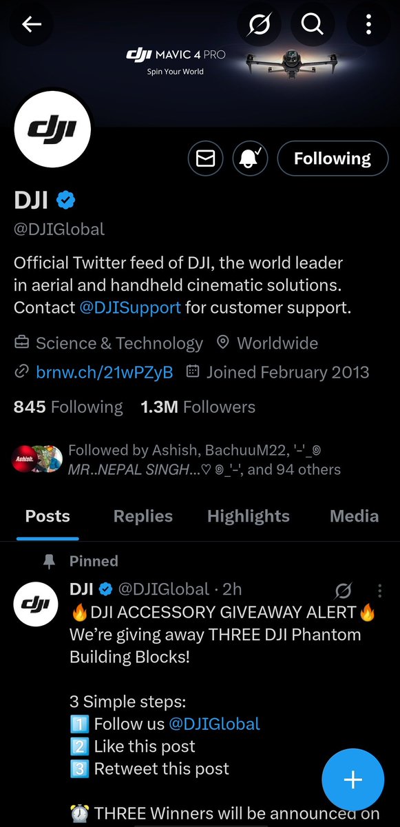dhruvin_0007's tweet photo. @DJIGlobal @DJIGlobal
One Great Opportunity You Don’t Want to Miss!
A Golden Chance for Every DJI Fan!
If you're a true fan of DJI, this is your moment! This giveaway is more than just a prize it’s a chance to own a piece of DJI’s iconic legacy
🤞Crossed
#Giveaway #DJI #DJIPhantom https://t.co/w0dusTqTYF