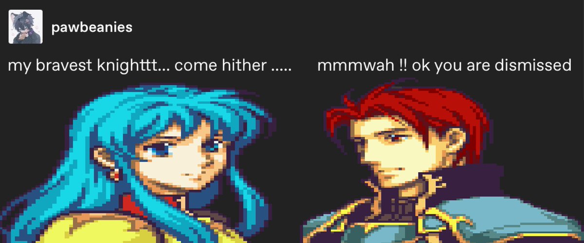 This is roughly how I imagine the two of them post Sacred Stones