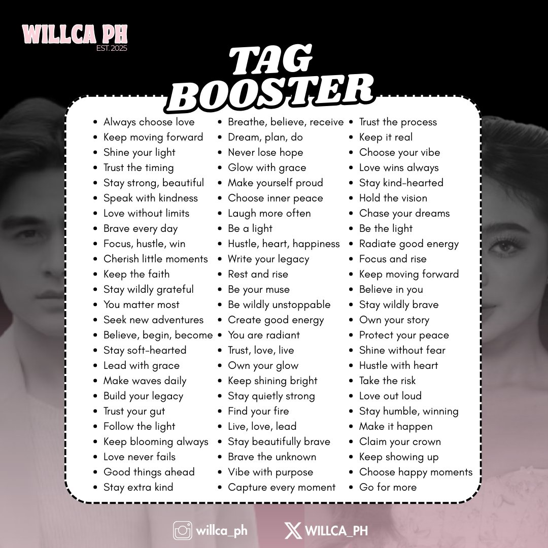 WILLCA_PH's tweet photo. Tag Booster Eight!

Goal: Hundred Replies

WILLCAdate SI CRUSH
WILLCAdate SI CRUSH
WILLCAdate SI CRUSH https://t.co/F0jPVMuq20