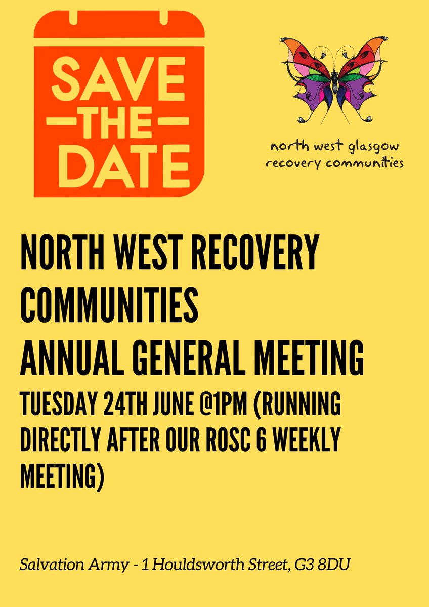 The North West Recovery Communities 3rd Annual AGM will be held on 24th June 2025 at 1pm.