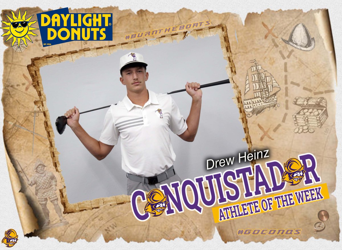 Dodge City CC Conquistadors (@goconqs) on Twitter photo Congratulations to this week's Daylight Donuts (Dodge City) "Conquistador Athlete of the Week" - Drew Heinz (⛳️Men's Golf)...he helped Conqs finish 7th at Nationals & placed 29th himself with a score of 298 over four rounds #GoConqs #BurnTheBoats <a href="/Dcccgolf/">Chris Robinson</a> Congratulations to this week's Daylight Donuts (Dodge City) "Conquistador Athlete of the Week" - Drew Heinz (⛳️Men's Golf)...he helped Conqs finish 7th at Nationals & placed 29th himself with a score of 298 over four rounds #GoConqs #BurnTheBoats <a href="/Dcccgolf/">Chris Robinson</a>