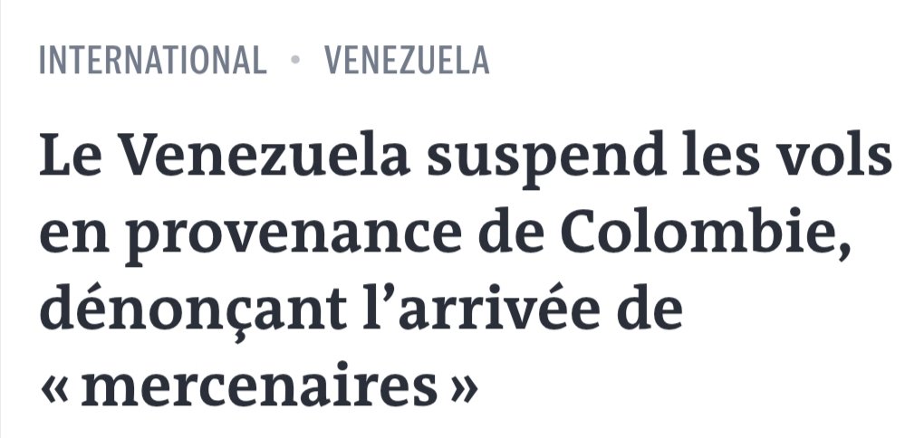 🇻🇪 Suspension des vols Caracas-Bogota face aux menaces mercenaires à l'approche des élections

Si un cochon pète à Miami, les dépêches affluent. Si des mercenaires menacent le #Venezuela, rien. L'indifférence à ces agressions participe à la banalisation des horreurs de ce monde.