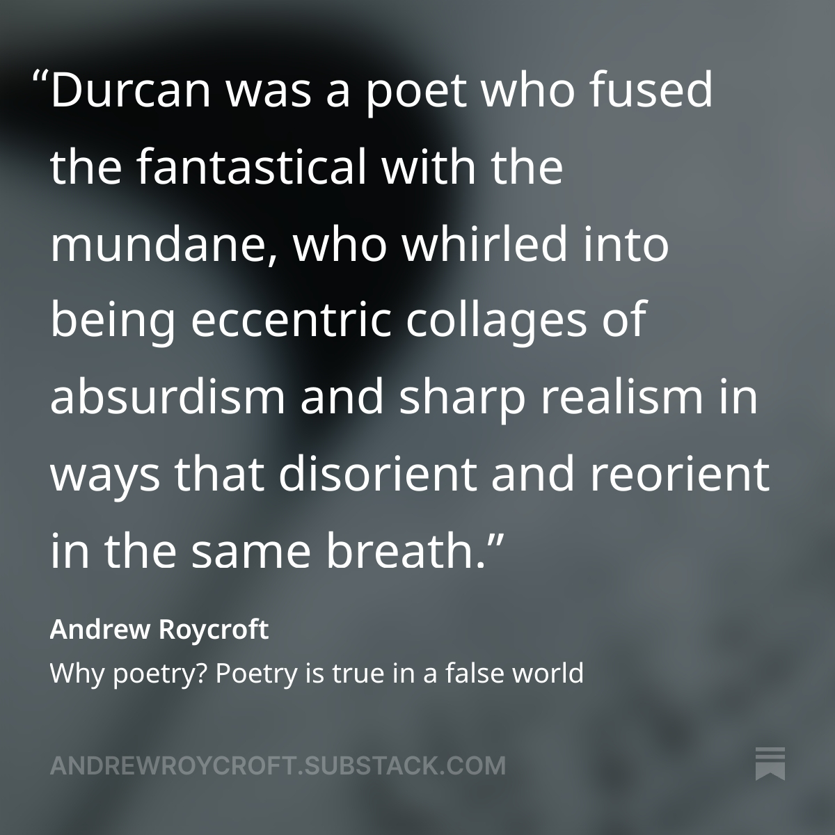 Andrew_Roycroft's tweet photo. #pauldurcan #irishpoetry #poetry #poetrylovers https://t.co/HCHswFBdJf