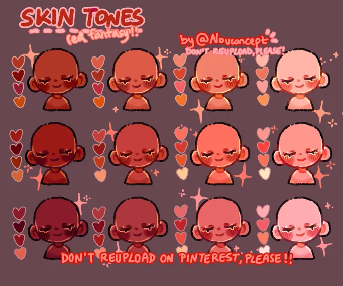 all my warm fantasy skin tones together