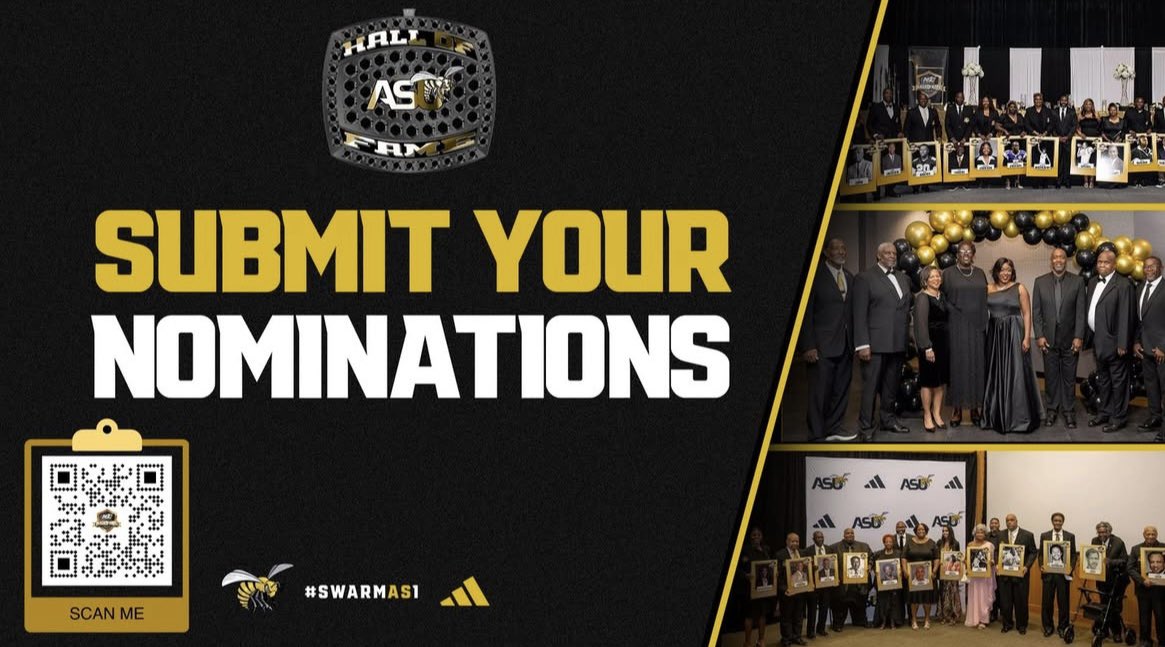 BamaStateFB's tweet image. Nominate here ➡️tinyurl.com/yswb7wr4
Get ready for an exciting journey ahead! The legacy is about to begin as we honor the next legends. Don’t miss your chance to nominate your Hall of Fame candidates for the 2025 ASU Athletic Hall of Fame nominations
#SWARMAS1
