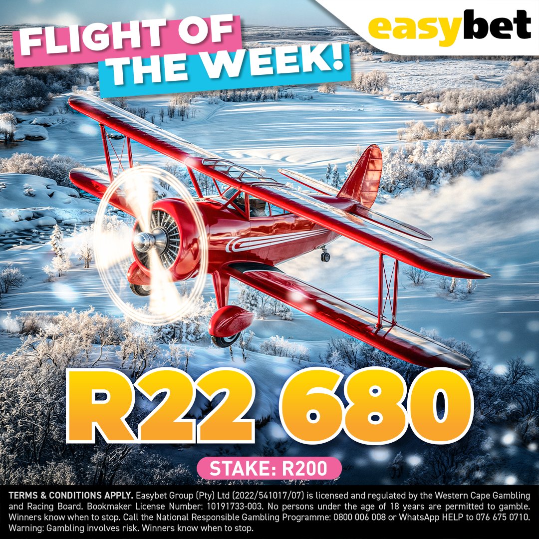 Easybet_SA's tweet photo. ❄️ SKY-HIGH IN WINTER WAGERLAND! ✈️💸
One icy flight. One red-hot win. 🔥 With just R200, this Aviator soared through frozen skies and landed R22 680! 💥💰
Think you can handle the chill and cash in big?
Hop on board 👉 https://t.co/6hHUCfH3lL
#FlightOfTheWeek #AviatorWin #WinterWagerland #Easybet