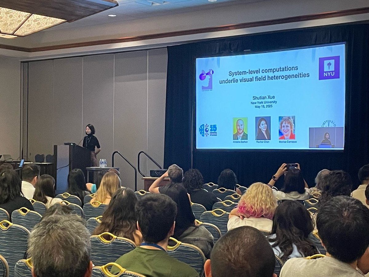 ShutianXue73367's tweet photo. Excited to have given my first talk at #VSS2025! Huge thanks to everyone who came, asked thoughtful questions, and shared great suggestions🤩

Grateful to my collaborators Dr. Antoine Barbot, Chen Qingyuan, and my advisor Prof. Marisa Carrasco.

Stay tuned for the manuscript! https://t.co/qyWPwhENqb