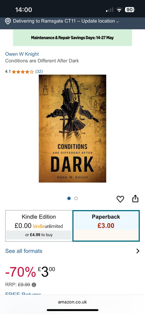 A dark, chilling conspiracy thriller, Conditions Are Different After Dark is currently available for only £3.00 on Amazon. But not for long, as stock is low. Order today to save 70% on this gripping tale of control and revenge!  #ContemporaryHorror
amazon.co.uk/gp/product/173…