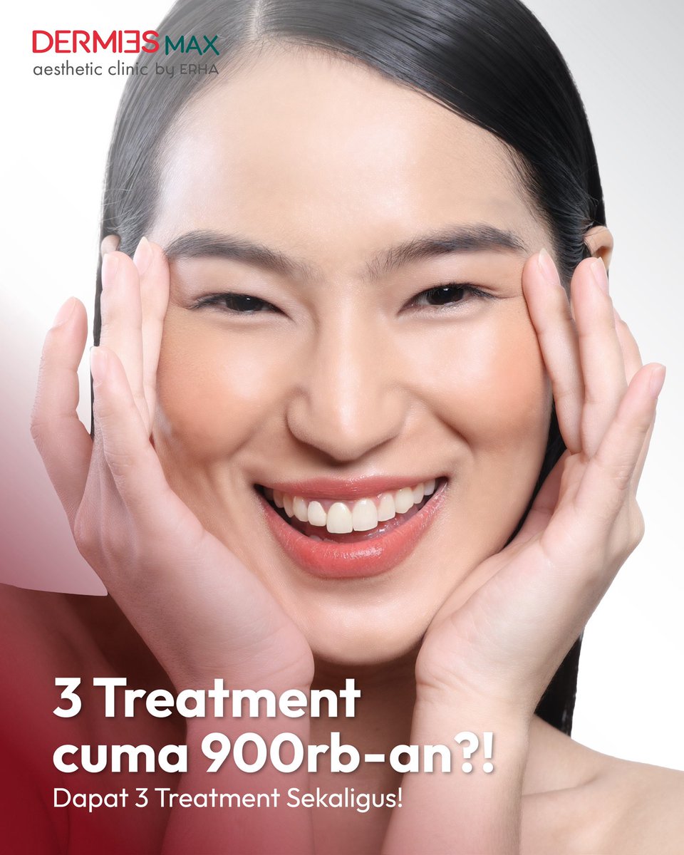 DermiesMax's tweet photo. Pengen glowing pas tanggal tua? Bisa banget!
Beli 3 treatment sekaligus cuma 900ribu aja loh😍
1x treatment kulit langsung glowing, halus, dan makin cerah✨

Cus langsung booking sebelum kehabisan promonya! https://t.co/cxx7Tk9pzi
