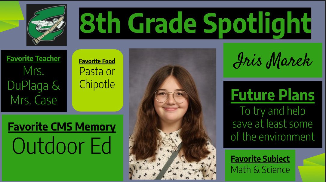 8th Grade Spotlight
#gr8raiders #OnceARaider
<a href="/raidermiddle/">Columbia MS</a> <a href="/cms_mrgordon/">Mr. Gordon</a> <a href="/mrduplaga_cms/">Mr. DuPlaga</a> <a href="/lcasecms/">Mrs. Case</a> <a href="/msmillercms/">Ms. Miller</a>