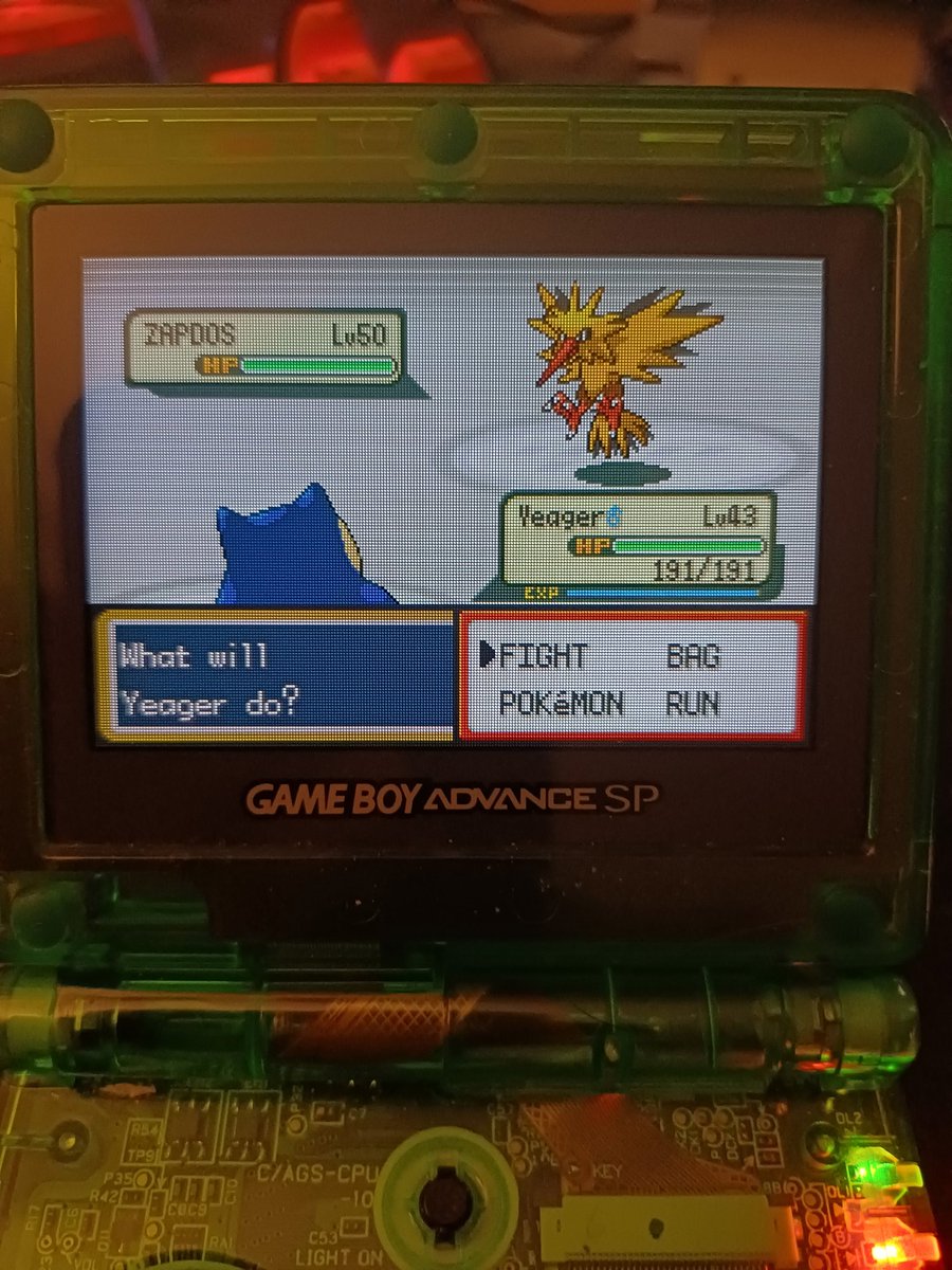 cvrdboard's tweet photo. FireRed Shiny Zapdos finally found and caught after 2 months! Not sure what to go for next but we shall see! #shinypokemon https://t.co/sehBJzZ7U9
