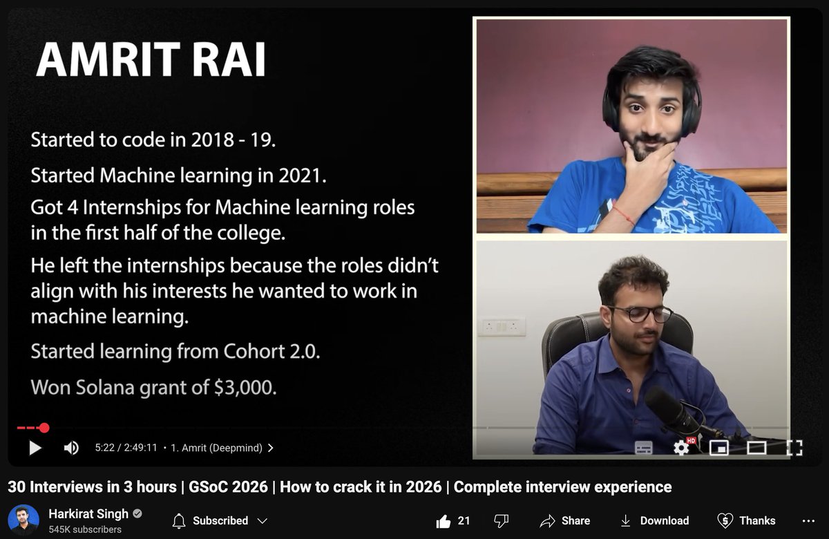 amritwt's tweet image. How I got into Google Summer of Code, pod with @kirat_tw out - had fun doing this

See you at Super 30 next 🫡
