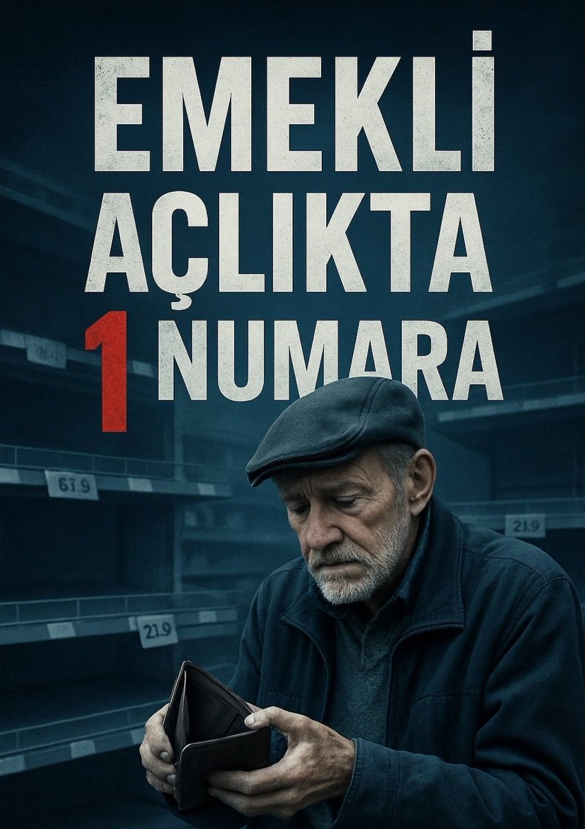 Emekli Maaşı   14.469 TL.

Asgari Ücret     22.104 TL.

Ev Kirası             20.000 TL.

AÇLIK SINIRI.   24.000 TL 

#EmekliHaklıVerinAraZammı
#Haklı5000KısmiyeYasa
<a href="/RTErdogan/">Recep Tayyip Erdoğan</a>
<a href="/_cevdetyilmaz/">Cevdet Yılmaz</a>
<a href="/isikhanvedat/">Prof. Dr. Vedat Işıkhan</a>
<a href="/dbdevletbahceli/">Devlet Bahçeli</a>