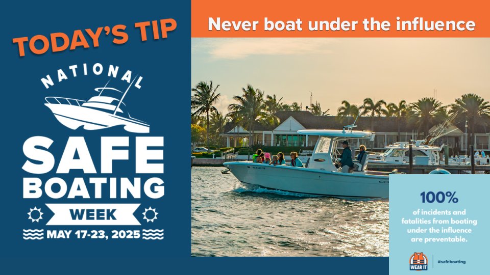 NWSBayArea's tweet photo. Boating under the influence is dangerous and illegal. Alcohol and water don’t mix—stay sober to stay safe. Your life and others depend on it. #NeverBUI @BoatingCampaign https://t.co/UcreHezt7q