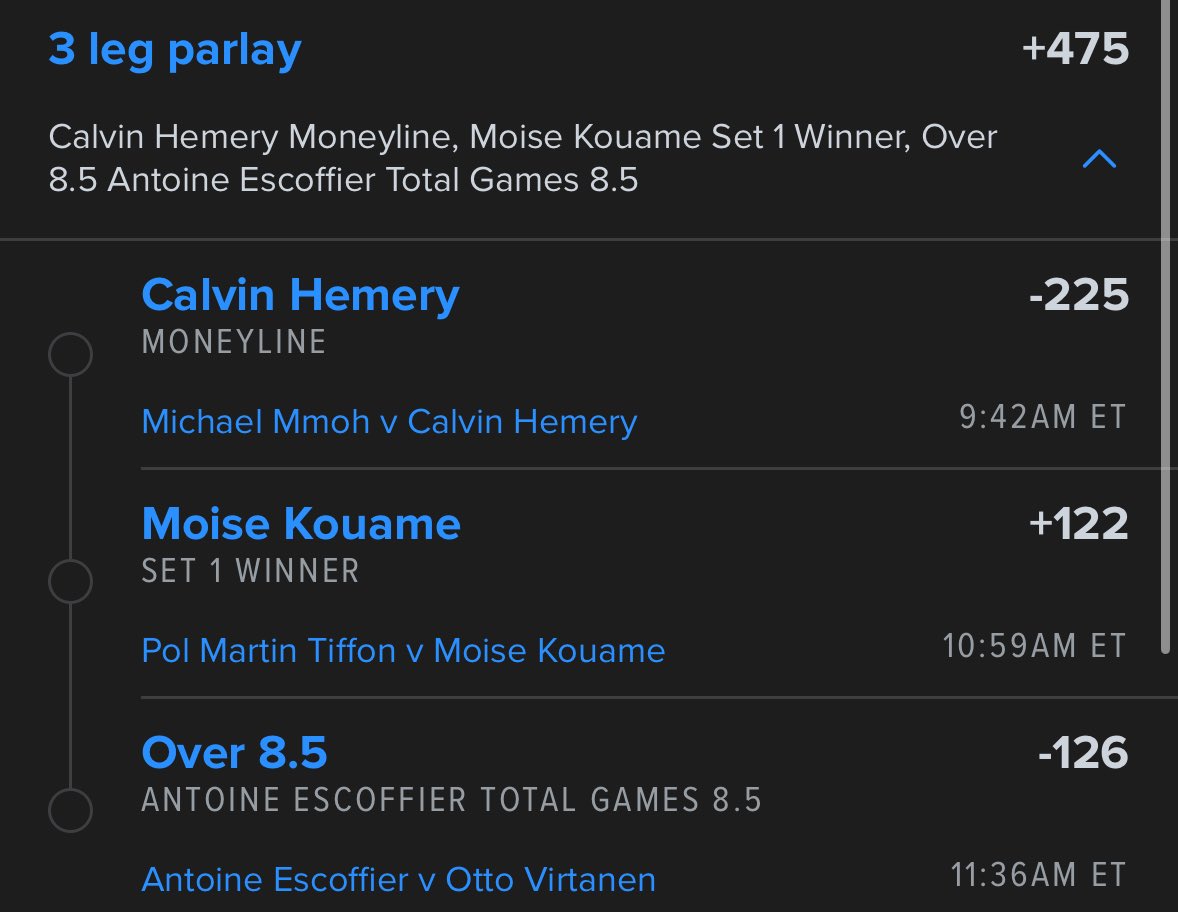 🎾 #FrenchOpen Qualifying: 3 Leg All Frenchman 🇫🇷 Parlay 1.5 Units #TennisBets #FreePlays