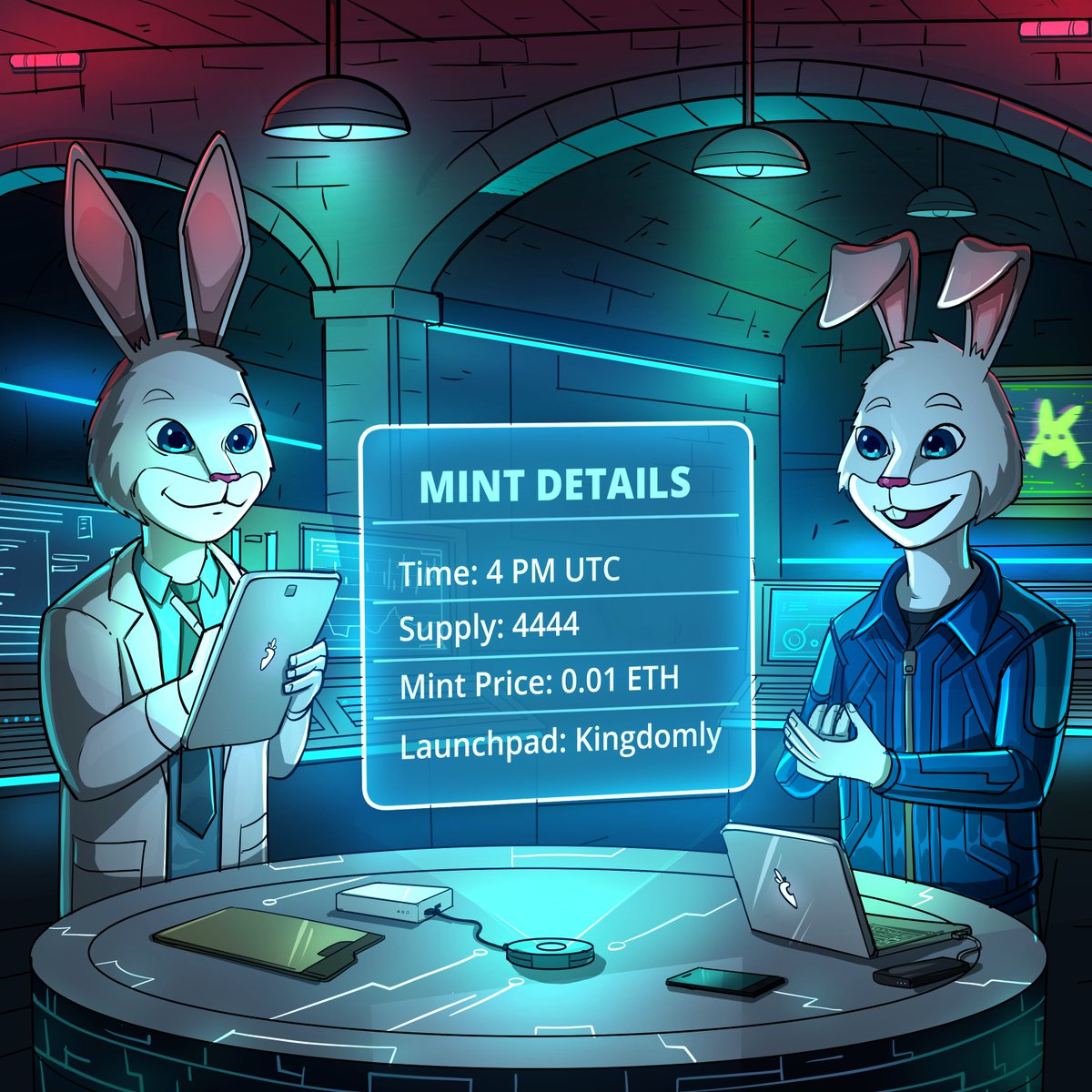 MegaRabbit Mint Details 🐰🥕

MegaRabbit is launching on the Ethereum network.

Mint Date: May 21
Mint Time: 4:00 PM UTC
Total Supply: 4,444 NFTs
Mint Price: 0.01 ETH
Launchpad: <a href="/KingdomlyApp/">Kingdomly 🏰</a>  

Mint Phases
• GTD Phase 4:00 PM UTC
• Fluffle FCFS 4:00 PM UTC
• WL FCFS 6:00 PM