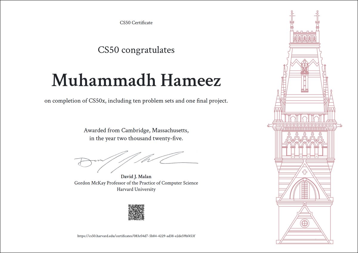 HameezExE's tweet photo. Weeks of procrastination later, finally submitted my final project to wrap up Harvard’s #CS50x 🫣 https://t.co/yl7h0Vh73r