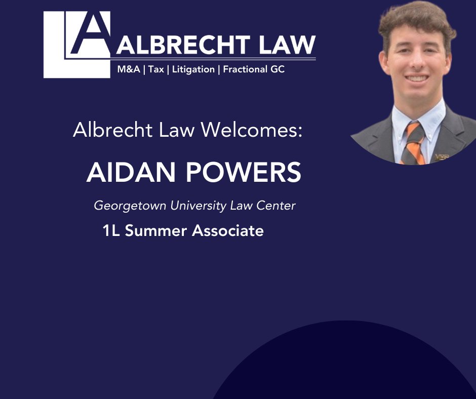 Eli Albrecht (@eli_albrecht) on Twitter photo <a href="/Albrecht_Law/">Albrecht Law</a> is excited to welcome our first, 1L Summer Associate, Aidan Powers.
Aidan Powers is a rising 2L at Georgetown Law with a background in business and real estate. He earned dual degrees in Operations Management & Business Analytics and Information Systems at the <a href="/Albrecht_Law/">Albrecht Law</a> is excited to welcome our first, 1L Summer Associate, Aidan Powers.
Aidan Powers is a rising 2L at Georgetown Law with a background in business and real estate. He earned dual degrees in Operations Management & Business Analytics and Information Systems at the