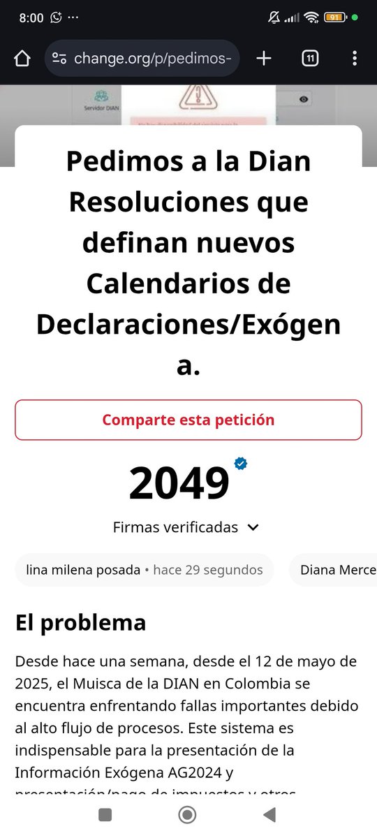 chuchifero's tweet photo. Se ha iniciado una petición para recaudar firmas y poder presentar un recurso legal apoyados por el Dr. @DanielAcevedoE, y pedir nuevos calendarios a @DIANColombia ya que por las obligaciones acumuladas el Muisca seguirá fallando. Ya somos más de 2.000. 
https://t.co/nOvKkO2V2m https://t.co/5AUoWhDXn5