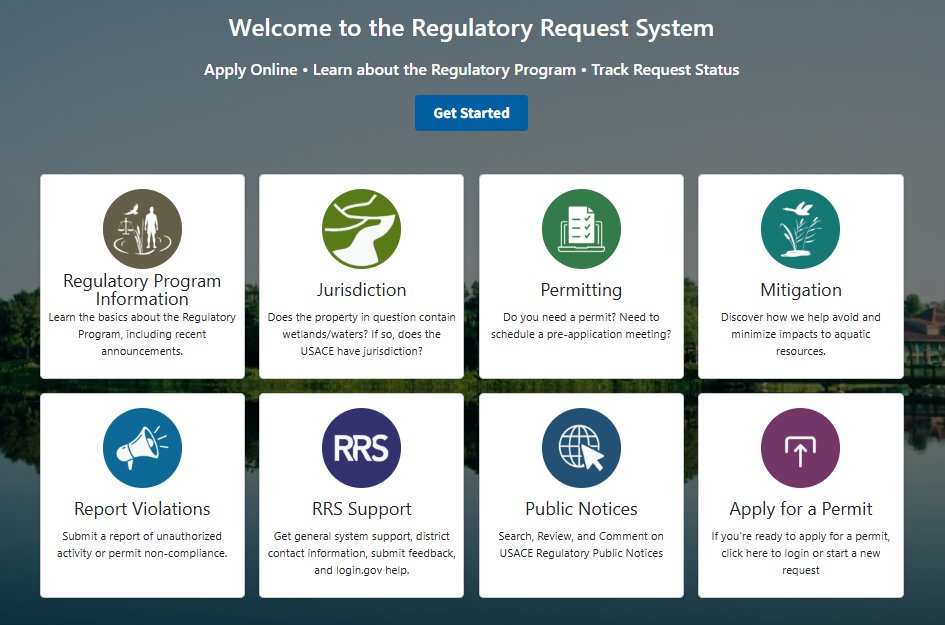 Did you know we have a new Regulatory Request System? Find out more: rrs.usace.army.mil/rrs