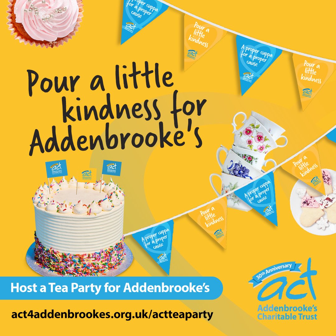 Cambridge University Hospitals NHS (@cuh_nhs) on Twitter photo Our hospital charity, <a href="/ACTcharity/">Addenbrooke's Charity</a>, turns 30 this year! π
To help celebrate, you can host your own fundraising tea party this July.
Visit ACT's website to register, or for more details: orlo.uk/VThtD
#CharityTuesday Our hospital charity, <a href="/ACTcharity/">Addenbrooke's Charity</a>, turns 30 this year! π
To help celebrate, you can host your own fundraising tea party this July.
Visit ACT's website to register, or for more details: orlo.uk/VThtD
#CharityTuesday