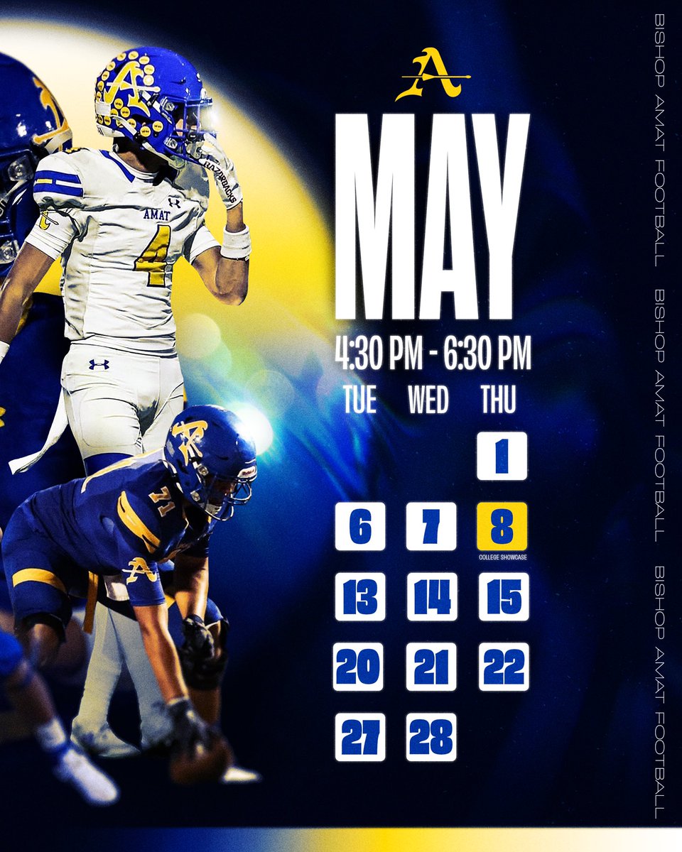 Donald Bernard (@donaldbernard02) on Twitter photo Coaches, only 5 spring practices left! Join us this week, Tuesday through Thursday, and check out a tough, motivated team bringing high energy to the field. Don’t miss it! #new3ra <a href="/Kmine4/">Kory Minor</a> <a href="/amat_football/">Bishop Amat Football</a> Coaches, only 5 spring practices left! Join us this week, Tuesday through Thursday, and check out a tough, motivated team bringing high energy to the field. Don’t miss it! #new3ra <a href="/Kmine4/">Kory Minor</a> <a href="/amat_football/">Bishop Amat Football</a>