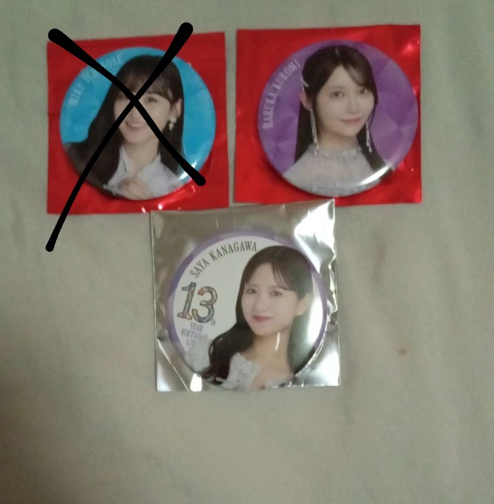 乃木坂46 13thバスラ 缶バッジ トレ

【求】A : 柴田、賀喜
　　　B : 柴田、菅原

【譲】画像

A⇆Bのトレ可能

郵送希望📮

お気軽にお声掛けください🙇‍♀️