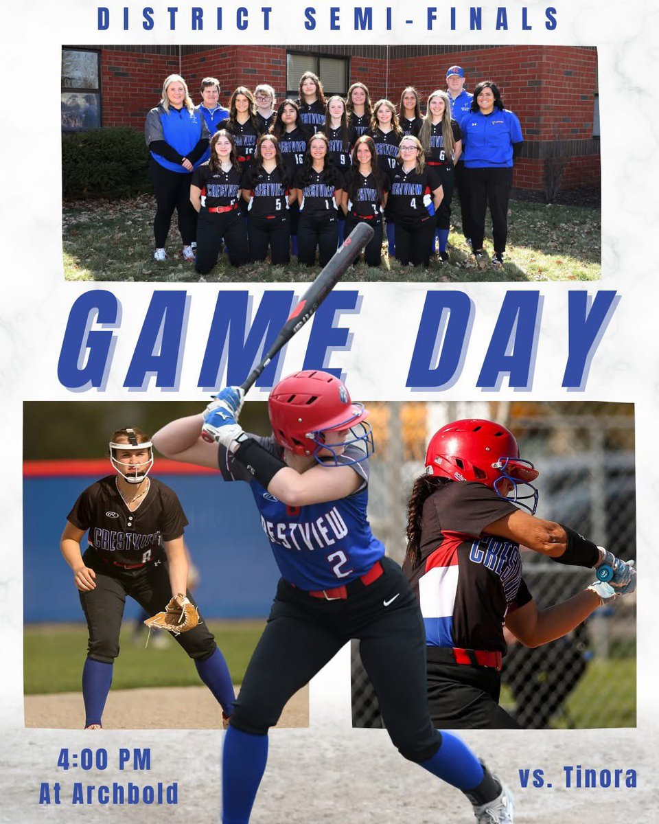 Game Day 
District Semi
At Archbold 
Vs. Tinora 
4:00pm