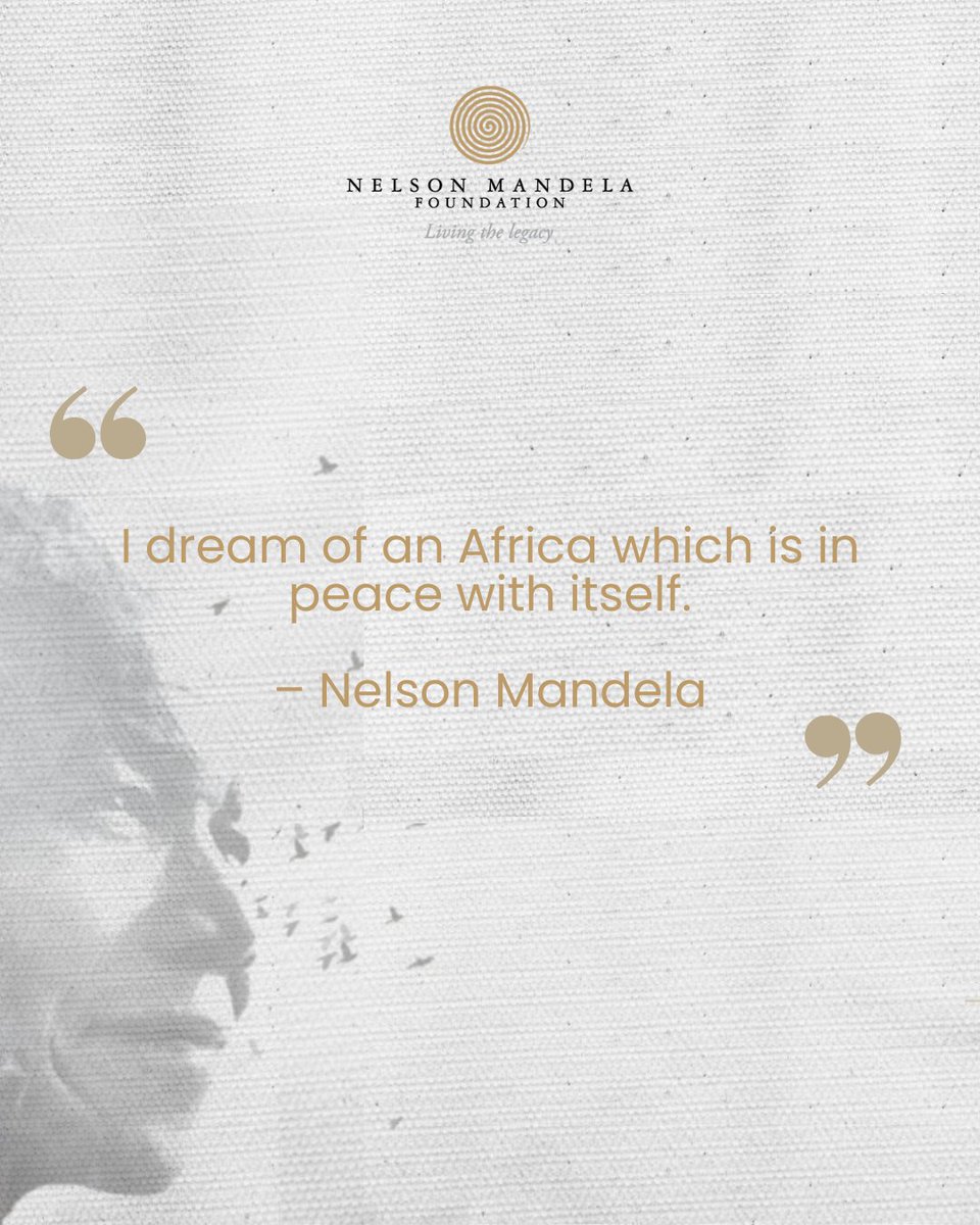 On #AfricaDay, we honour Madiba's vision: a continent united by history &amp; committed to justice, dignity, &amp; peace. Let's build an Africa where differences are strength &amp; dreams shape a future for all.

#AfricaDay2025 #NelsonMandelaFoundation #NelsonMandelaQuoted