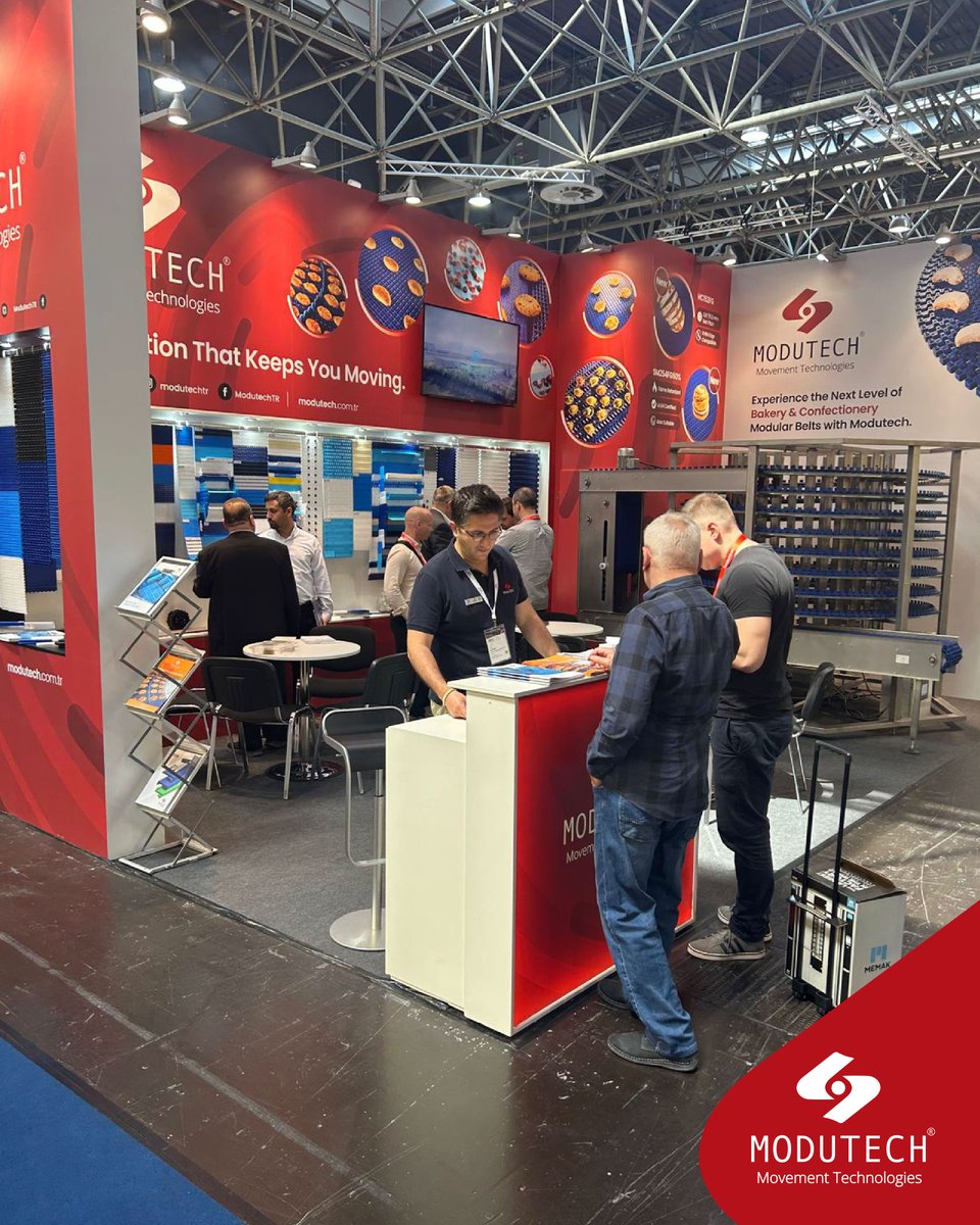 modutechtr's tweet image. The show is already underway at IBA 2025, and it&apos;s been an exciting start! Don’t miss the chance to explore our modular belts, connect with our team, and discover how we’re making a difference in the baking industry.

#Modutech #IBA2025