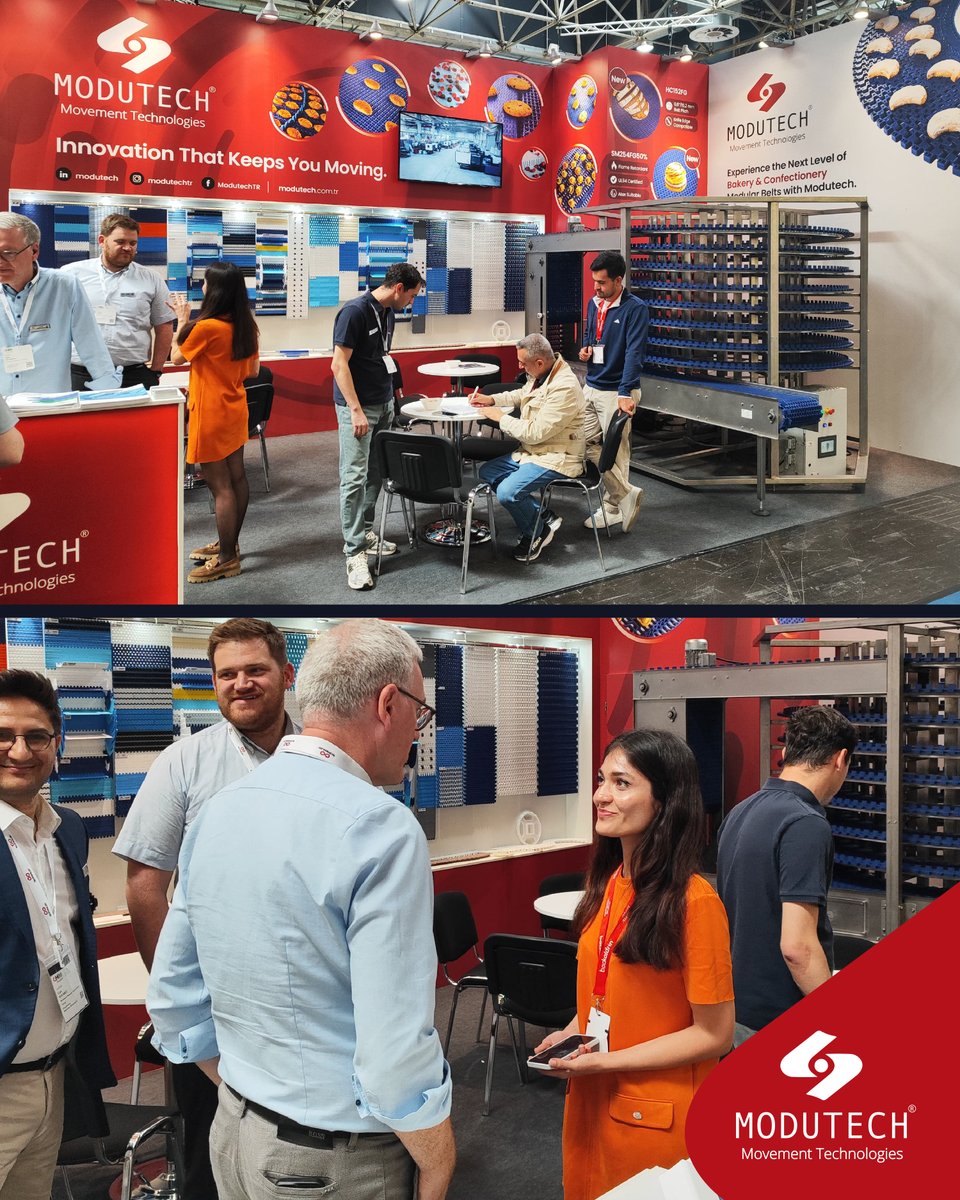 modutechtr's tweet image. The show is already underway at IBA 2025, and it&apos;s been an exciting start! Don’t miss the chance to explore our modular belts, connect with our team, and discover how we’re making a difference in the baking industry.

#Modutech #IBA2025