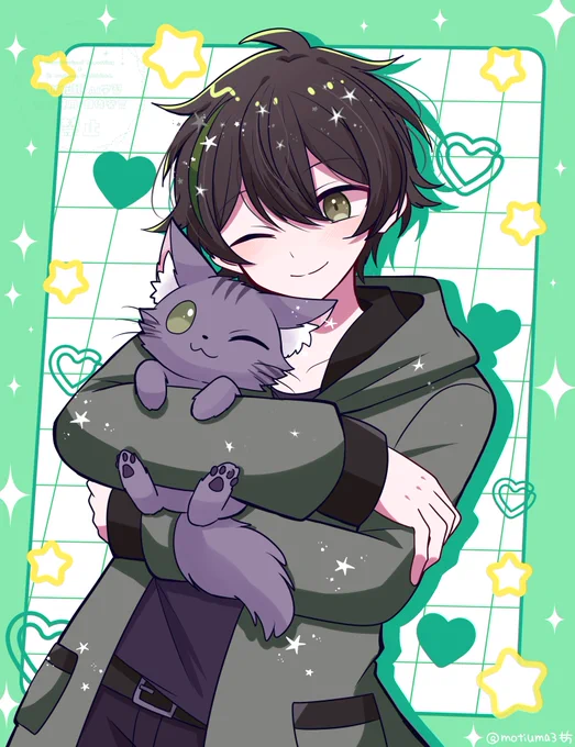 skeb納品しました! かっこよくて可愛い男性Vtuberさんと飼い猫の子猫ちゃんを仲良く描かせていただきました おふたりともとても可愛くて楽しく描けました! 可愛いリクエストありがとうございました!