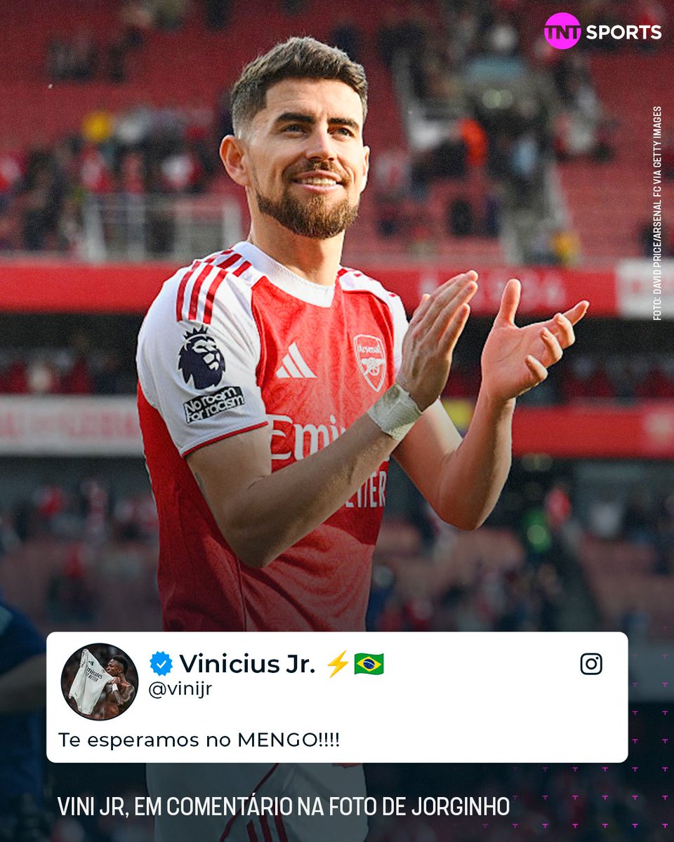 BOAS VINDAS DE RESPEITO AO FLAMENGO? 👀🔴⚫ O que dizer desse comentário do Vini Jr na foto do Jorginho? O volante tá chegando ao Mengão pra Copa do Mundo de Clubes, hein?! 🔜