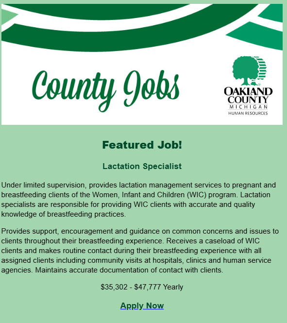 OCMiWorksNovi's tweet photo. @OakGov Has multiple featured jobs available please view them here https://t.co/UGf89Fwt6G https://t.co/fWx0eWJ1kB
