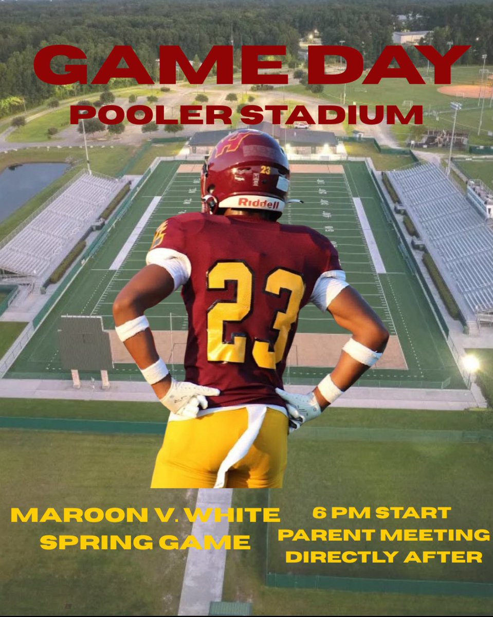 Game day! 

🏟️ ~ Pooler Stadium
⏰ ~ 6pm
Maroon V. White game 🏈