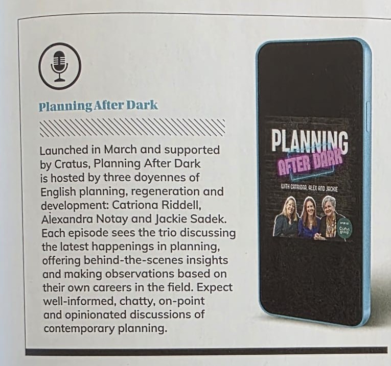 Catriona Riddell (@catrionariddel1) on Twitter photo Lovely review in <a href="/PlannerMag_RTPI/">The_Planner_Magazine_RTPI</a> of our #PlanningAfterDark podcast. If you haven't given it a listen, what's stopping you! <a href="/aknotay/">Alexandra Notay Hon MRTPI</a> <a href="/JackieSadek/">Jackie Sadek</a> <a href="/CratusGroup/">Cratus Group</a> Lovely review in <a href="/PlannerMag_RTPI/">The_Planner_Magazine_RTPI</a> of our #PlanningAfterDark podcast. If you haven't given it a listen, what's stopping you! <a href="/aknotay/">Alexandra Notay Hon MRTPI</a> <a href="/JackieSadek/">Jackie Sadek</a> <a href="/CratusGroup/">Cratus Group</a>