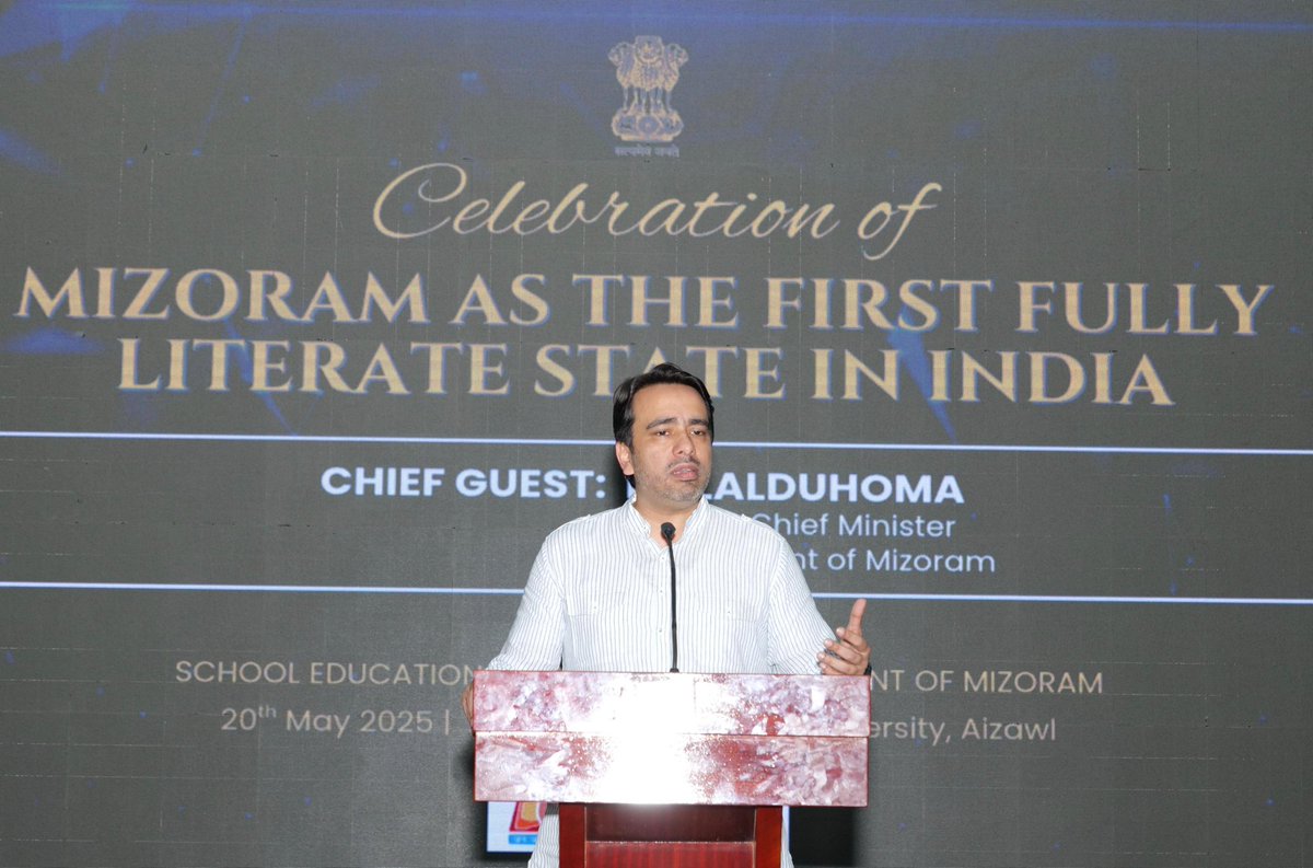 Office_ChJayant's tweet photo. Mizoram has created history by becoming the first fully literate state under the ULLAS – Nav Bharat Saaksharta Karyakram.
1/3 https://t.co/dkDK3WEbip
