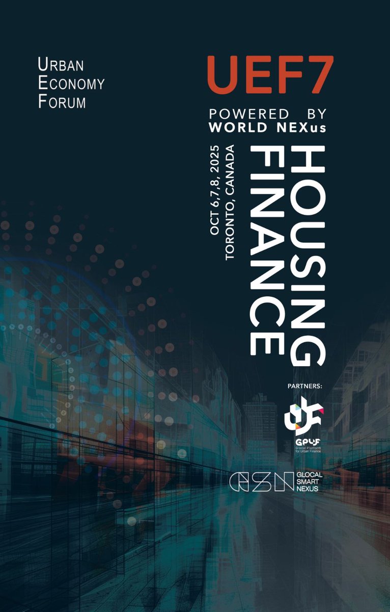 UEF7, Where global challenges meet bold urban solutions.

Secure your spot and save BIG!
Register today: 👉 UEF7.eventbrite.ca

#sustainabledevelopment #urbanplanning #urbandevelopment #housingcrisis #toronto #canada