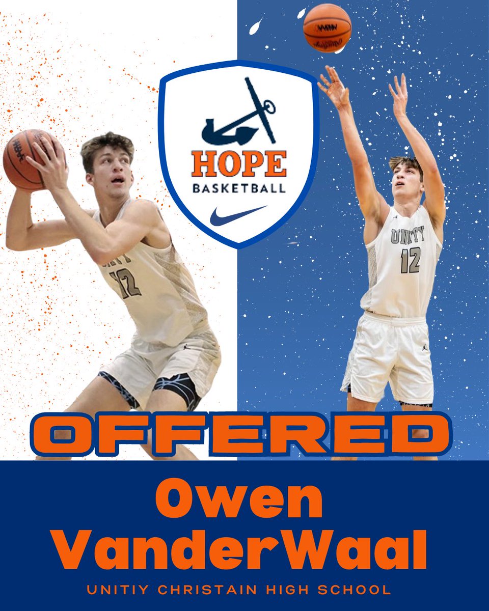 Owen VanderWaal (@owen_vanderwaal) on Twitter photo Happy to say I have received an offer from <a href="/Hope_Basketball/">Hope Men's Basketball</a>. Thank you to <a href="/coachmitch44/">Greg Mitchell</a> for the opportunity! Happy to say I have received an offer from <a href="/Hope_Basketball/">Hope Men's Basketball</a>. Thank you to <a href="/coachmitch44/">Greg Mitchell</a> for the opportunity!