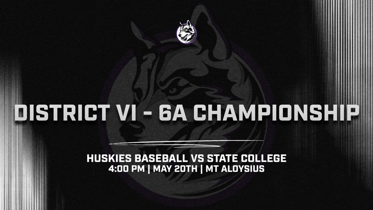 CHAMPIONSHIP DAY! Mifflin County Baseball takes on State College for the District VI - 6A title. 
#LetsGoHuskies #WeAreOneTeam