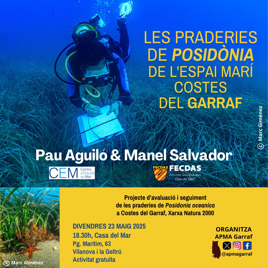Podrem conèixer el projecte d’avaluació i seguiment de les praderies de Posidonia oceanica a l’espai marí de la Xarxa Natura 2000, Costes del Garraf, amb l’objectiu d’implicar la ciutadania en la recollida de dades biomètriques i l’estudi de la biodiversitat marina.