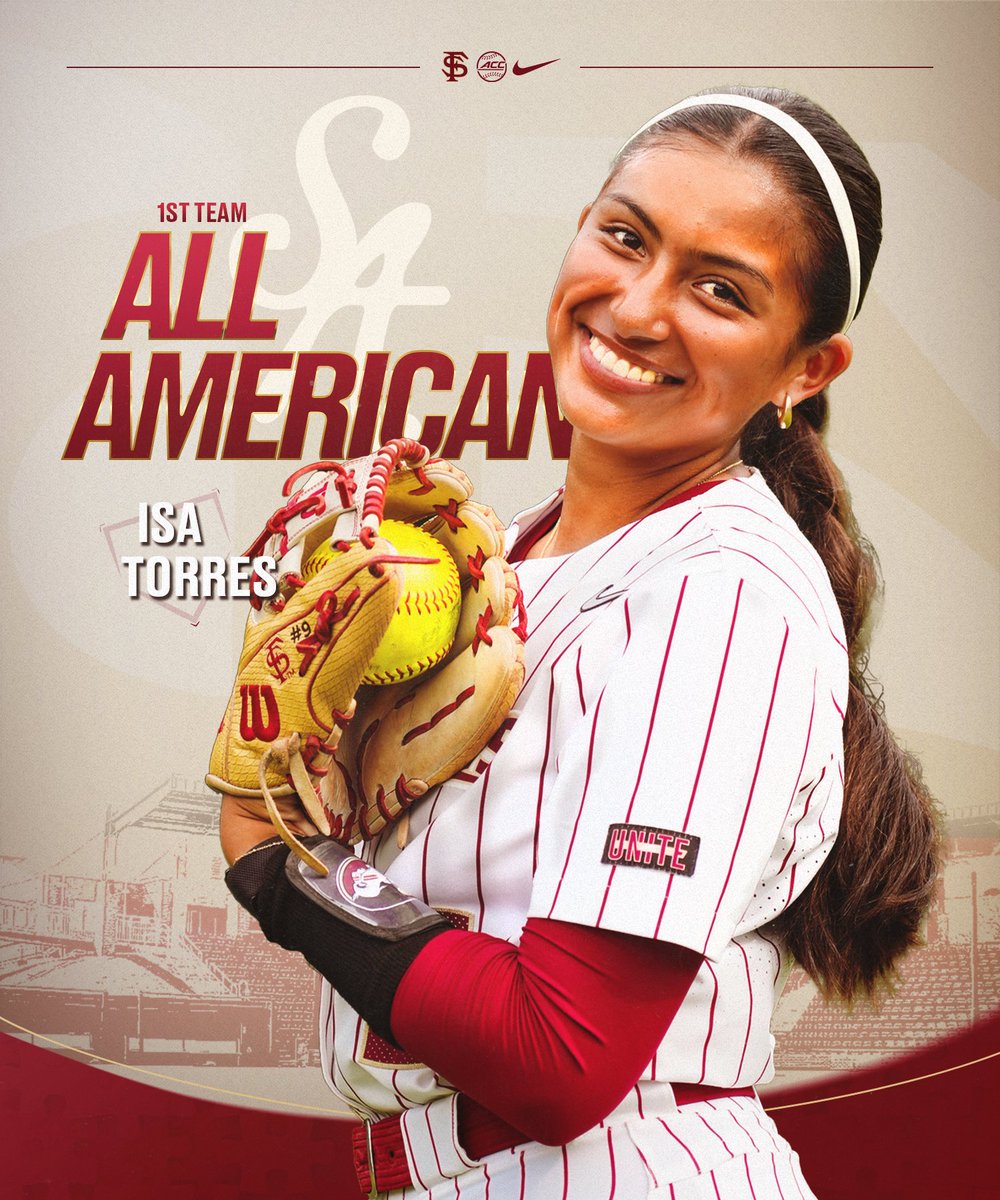 FSU_Softball's tweet photo. Like we said, best shortstop in the country🍢

Isa was named a First Team All-American by Softball America

#Team42 https://t.co/DIVZqBPDQZ
