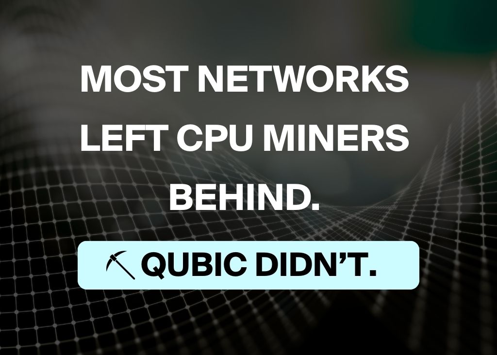 Most networks left CPU miners behind. 
Qubic didn’t.  

If you’ve got CPU power, you can earn daily rewards by contributing real compute to AI and zero-knowledge workloads. 

No fees. No gatekeeping. Just open, decentralized mining.