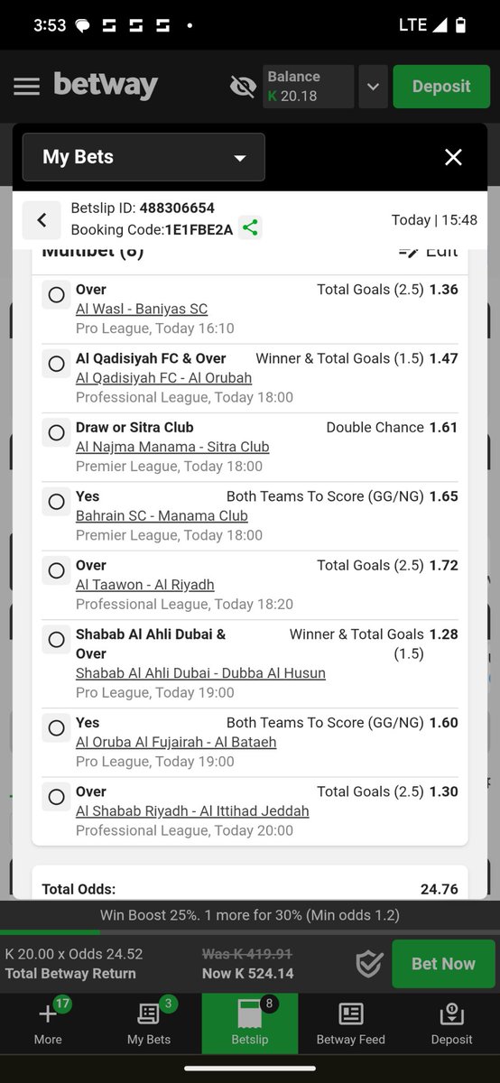 betway.co.zm/?bookingCode=1… : I just placed a bet with Betway. Tap here to copy my bet or search for this booking code in the Multi Bet betslip 1E1FBE2A✅🇿🇲🇲🇿🇧🇼🇲🇼🇹🇿