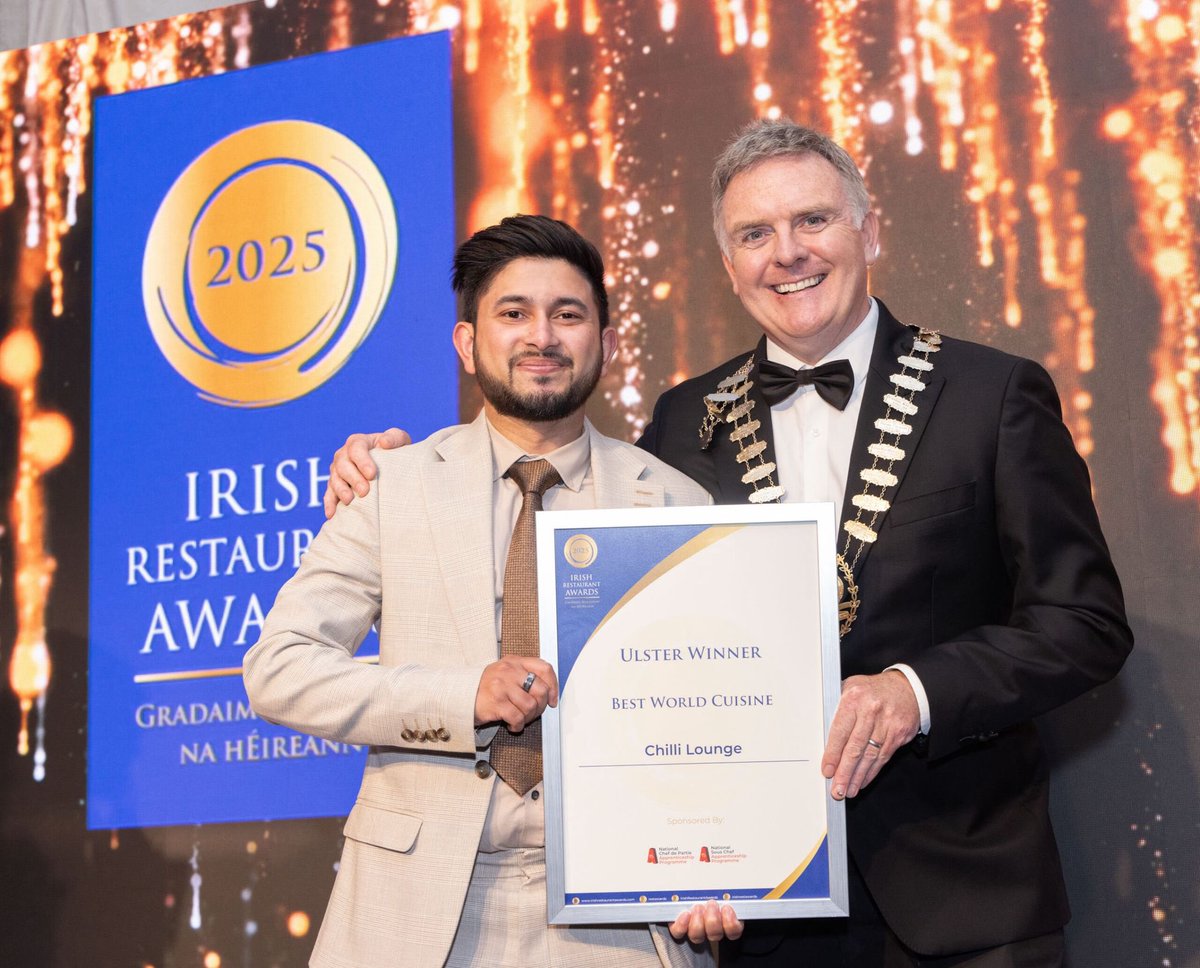 chillilounge's tweet photo. We're OVER THE MOON to announce that we've won BIG at the Irish Restaurant Awards 2025! 

We came home with the award for Best World Cuisine in Ulster! We're truly humbled and grateful for this incredible recognition.

A massive thank you to our amazing customers for your loyalty and support - we couldn't do it without you. And to our incredible team, your hard work and dedication shine through in everything we do.

Cheers to the Irish Restaurant Awards for a fantastic night! We're honored to be part of this community and can't wait to continue serving you all for years to come.
@ThisIsCavan @createdincavan @LEOcavan @CavanLGFA @restawards