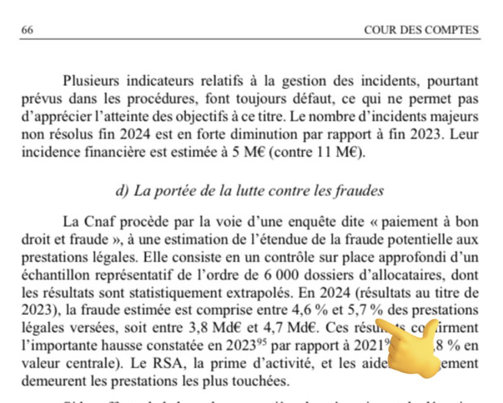 CharlesPrats's tweet image. 🔵 Quand j’explique depuis plusieurs années que le taux de #FraudeSociale aux prestations tourne autour de 6 %, on me traite de facho et m’accuse de répandre des fake news…
👉🏻 Quand c’est écrit noir sur blanc (5,7 %)  dans le dernier rapport de la Cour des comptes on dit quoi ?