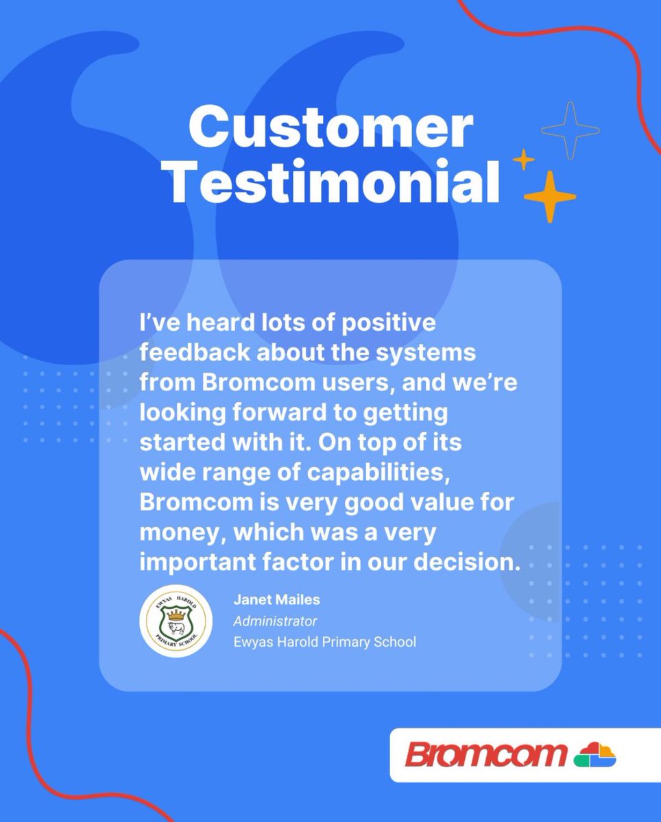 Bromcom's tweet image. Welcome aboard Ewyas Harold Primary School in Herefordshire! 

They chose to switch to our One-Stop Shop MIS following news their provider would be discontinued. Check out their fantastic feedback to discover why they’re switching to Bromcom. 

#Bromcom #EdTech #SchoolMIS