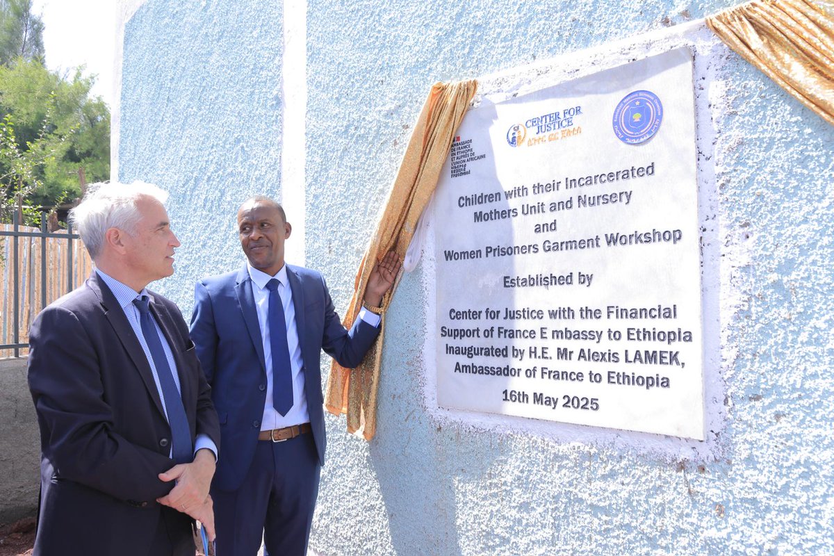 French Embassy in Addis Abeba (@ambafranceet) on Twitter photo Last week, Amb. <a href="/AlexisLamek/">Alexis Lamek</a> inaugurated new facilities at the women’s prison in Ambo, supported by 🇫🇷.
The infrastructure includes new dormitories, a child development center, vocational workshops, and a library.
These efforts promote rehabilitation and dignity in detention. Last week, Amb. <a href="/AlexisLamek/">Alexis Lamek</a> inaugurated new facilities at the women’s prison in Ambo, supported by 🇫🇷.
The infrastructure includes new dormitories, a child development center, vocational workshops, and a library.
These efforts promote rehabilitation and dignity in detention.