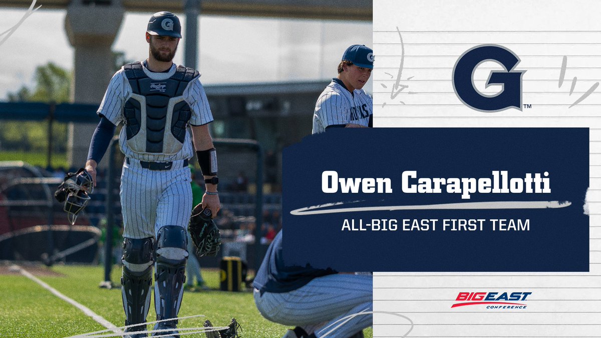 GtownBaseball's tweet photo. Best catcher in the @BIGEAST 😤

@ocarp3 earns a nod to the All-BIG EAST First Team‼️

#HoyaSaxa | @GeorgetownHoyas https://t.co/fJkVghxDj6